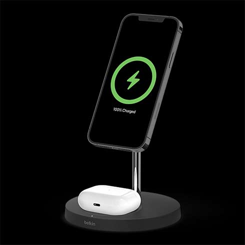 Belkin Boost Charge Pro 2-in-1 Wireless Charger with Magsafe 15W - Black*Vystavený*
