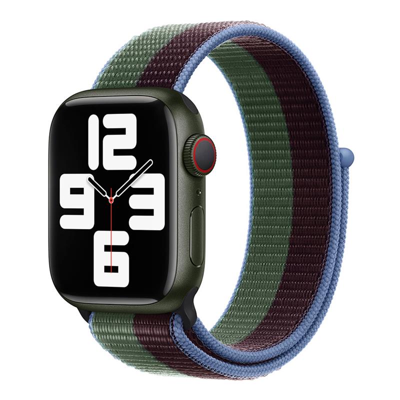 Devia remienok Nylon Braided Two-Tone Loop pre Apple Watch 44/45/46mm - Eucalyptus Green
