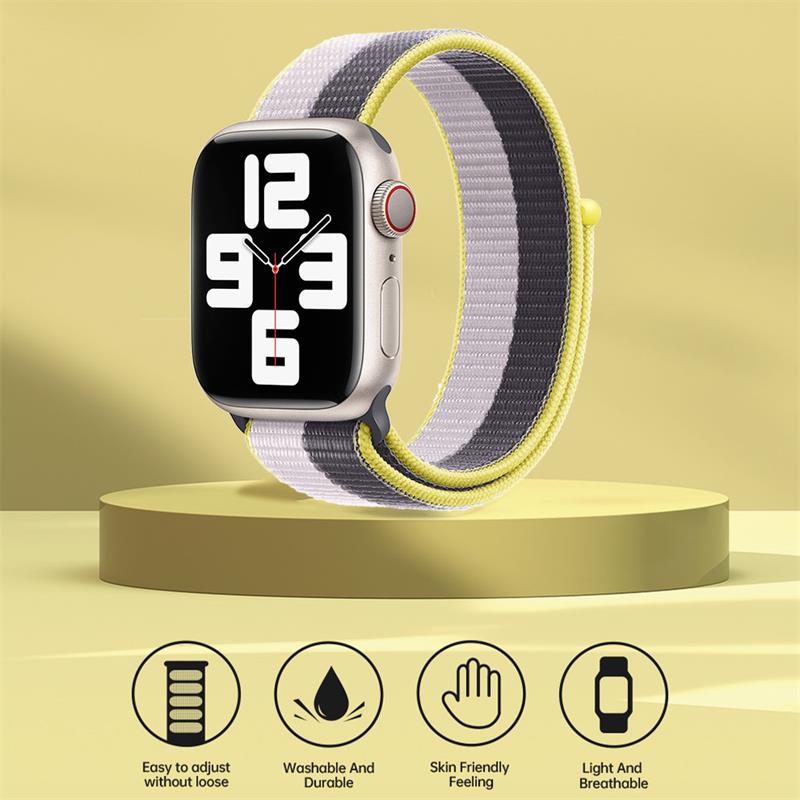 Devia remienok Nylon Braided Two-Tone Loop pre Apple Watch 44/45/46mm - Lilac