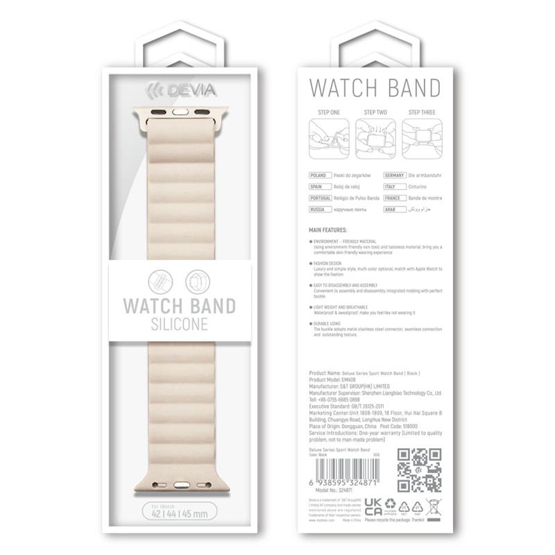 Devia remienok Deluxe Series Sport3 Silicone Magnet Band 40/41/42mm - Starlight