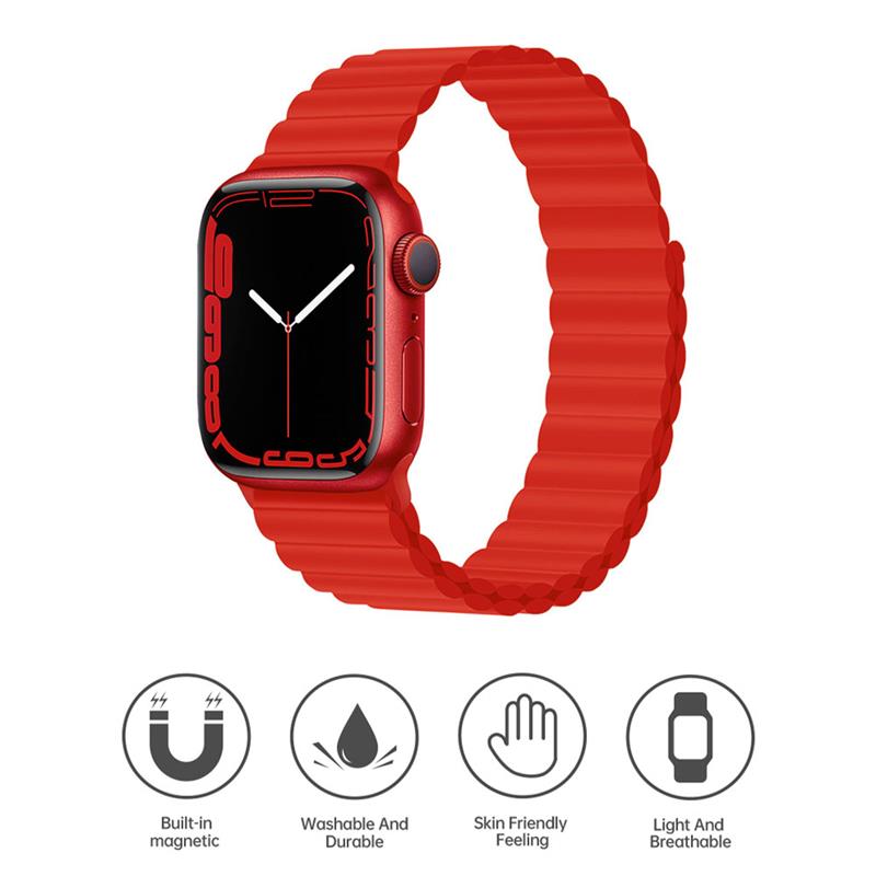 Devia remienok Deluxe Series Sport3 Silicone Magnet Band 40/41/42mm - Red