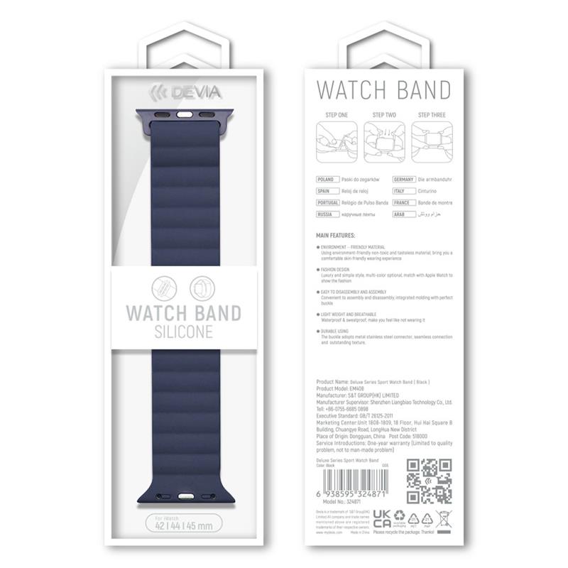 Devia remienok Deluxe Series Sport3 Silicone Magnet Band 40/41/42mm - Indigo