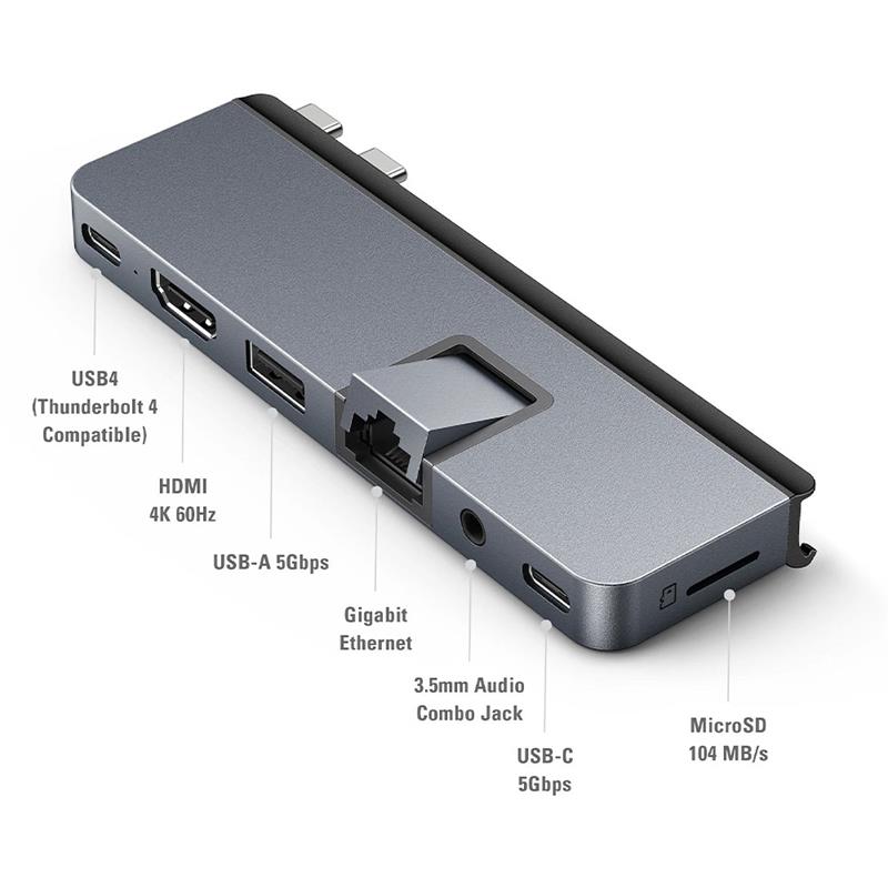 Hyper USB-C Hub HyperDrive Duo Pro 7-in-2 - Space Gray