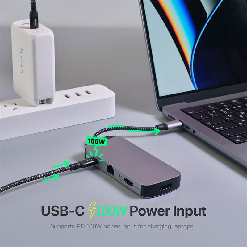 Adam Elements CASA X DP USB-C 8K 10-in-1 Hub  - Grey
