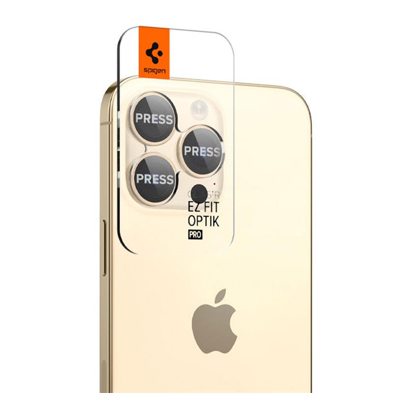 Spigen Optik Pro Lens Protector pre iPhone 14 Pro/14 Pro Max - Gold