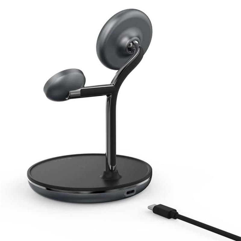 Adam Elements Omnia M3+ Magnetic 3-in-1 Wireless Charging Station - Black