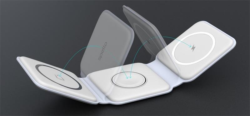 Spello by Epico 3in1 Skladacia Bezdrôtová Nabíjačka - Biela