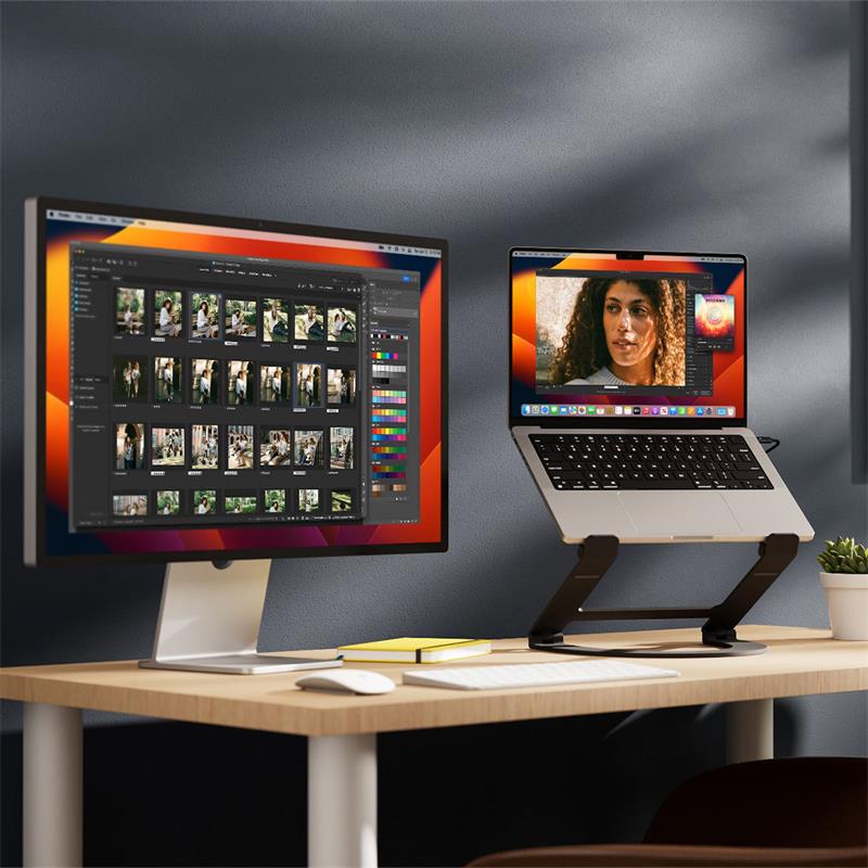 TwelveSouth stojan Curve Flex pre MacBook - Black Aluminium