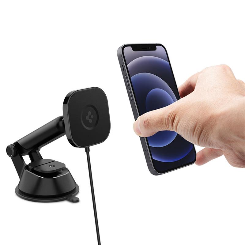 Spigen držiak do auta OneTap Pro Magnetic Car Charger Dashboard - Black