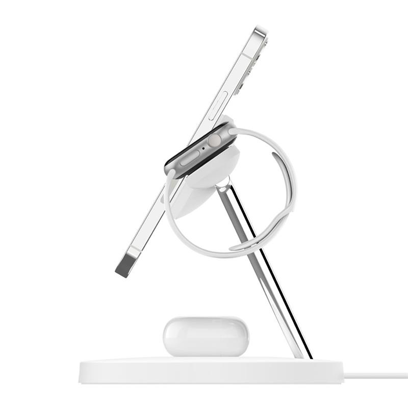 Belkin Boost Charge Pro 3-in-1 Wireless Charger with Magsafe 15W - White