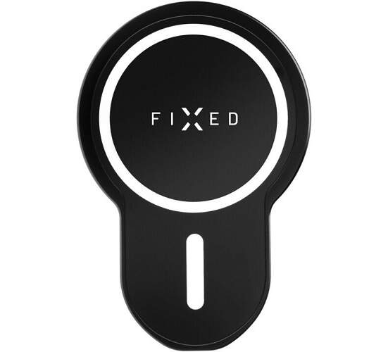 FIXED MagClick s podporou uchytenia MagSafe, 15W,držiak s bezdrôtovým nabíjaním,  čierny