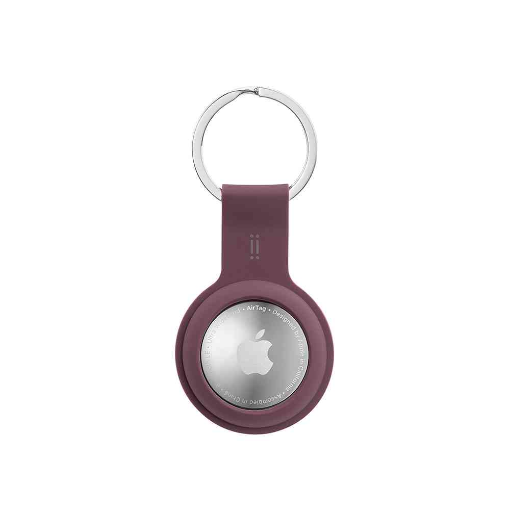 Aiino - GiGiTag Silicon holder with keychain for AirTag - Red Plum