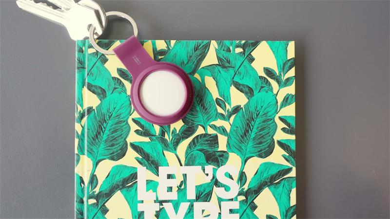 Aiino - GiGiTag Silicon holder with keychain for AirTag - Red Plum