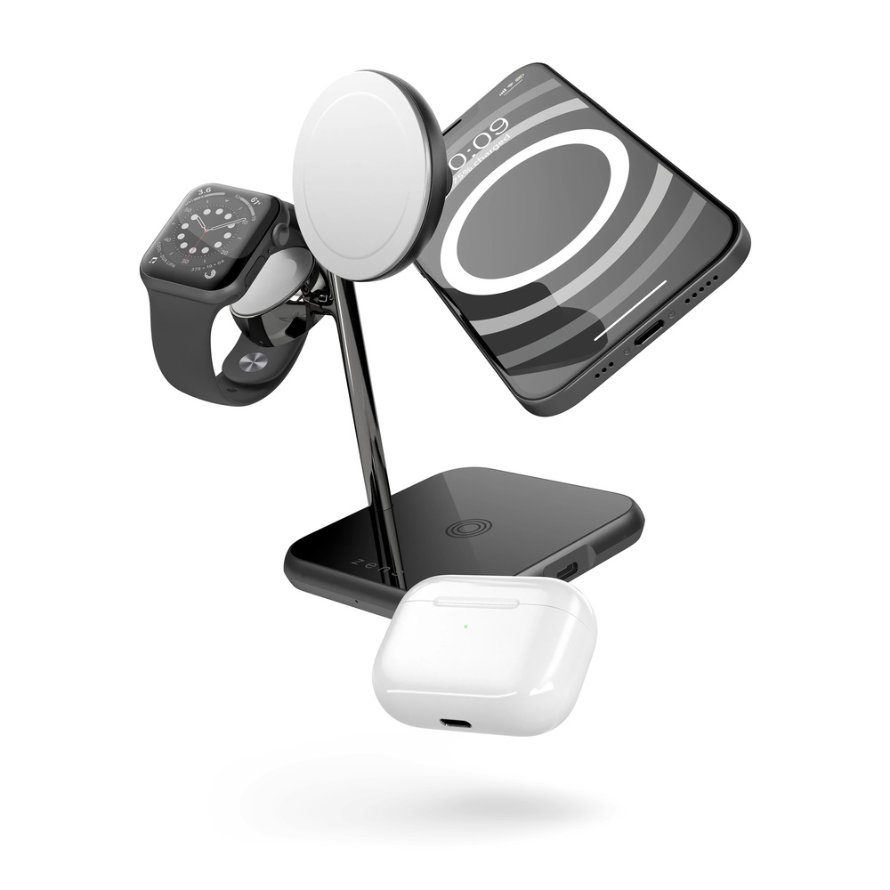 ZENS 4-in-1 MagSafe + Watch Wireless Charging Station - Black