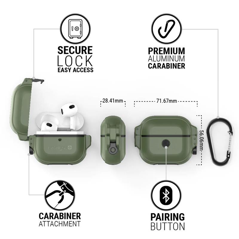 Catalyst puzdro Total Protection Case pre AirPods 3 - Army Green