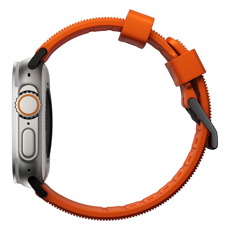 Nomad remienok Rugged Strap pre Apple Watch 44/45/49mm - Ultra Orange/Black Hardware