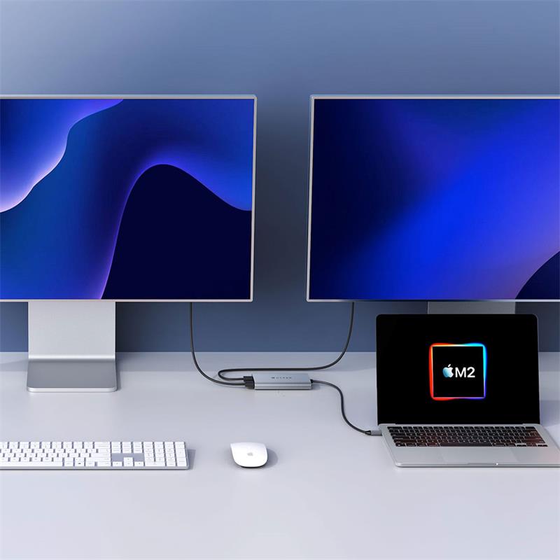 Hyper HyperDrive Dual 4K HDMI Adapter pre M1/M2 MacBook - Silver