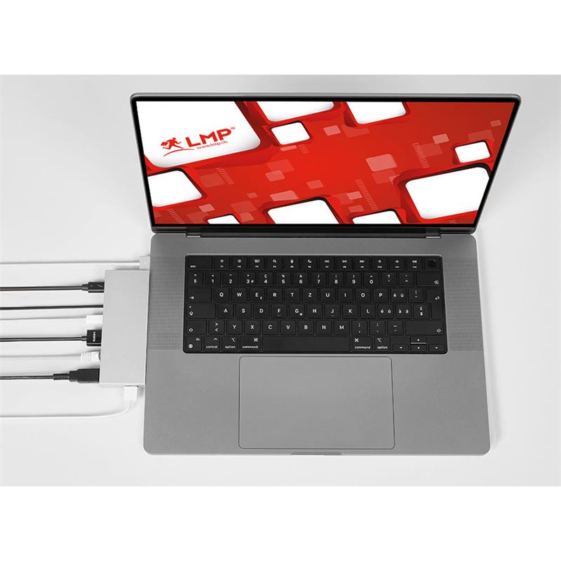 LMP USB-C Compact Dock 2 - Silver Aluminium