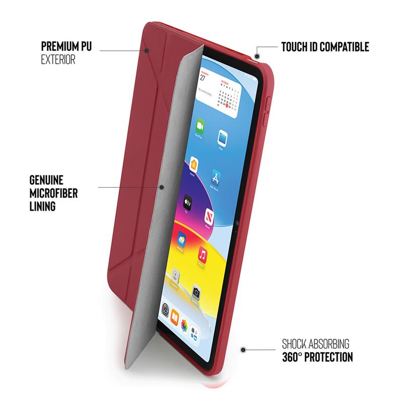 Pipetto puzdro Origami TPU Case pre iPad 10-11 Gen 2022/2025 - Dark Red