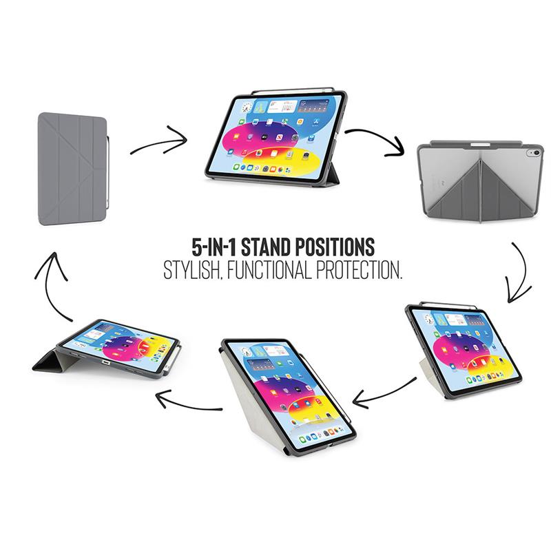 Pipetto puzdro Origami Pencil Case pre iPad 10-11 Gen 2022/2025 - Grey