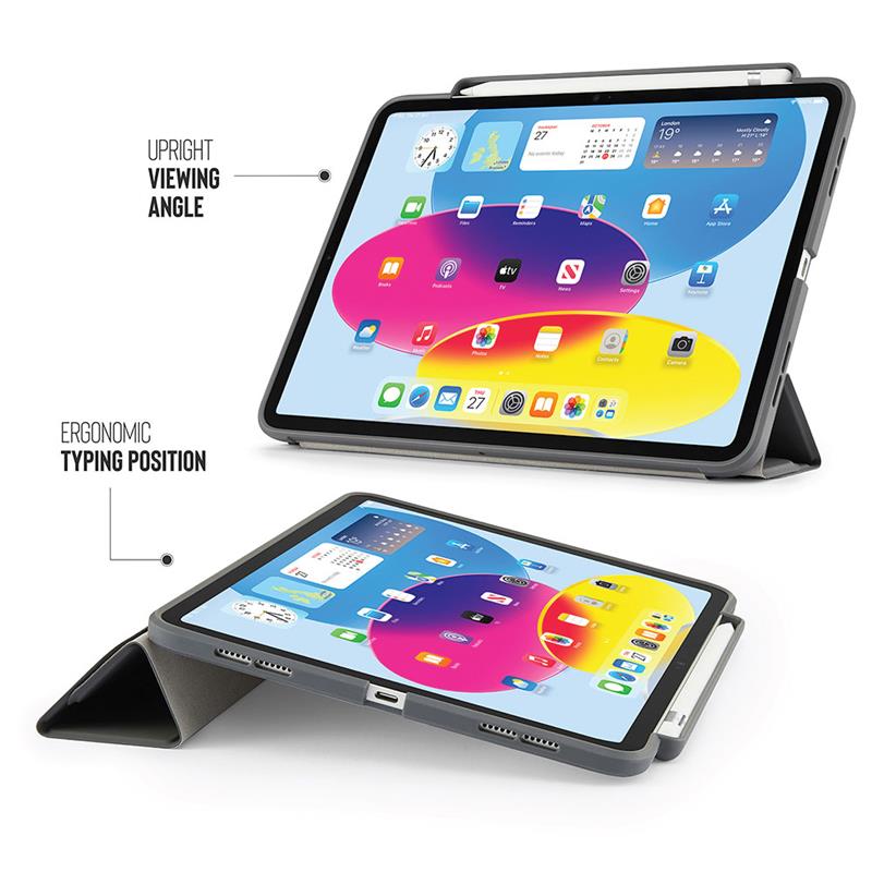 Pipetto puzdro Origami Pencil Case pre iPad 10-11 Gen 2022/2025 - Grey