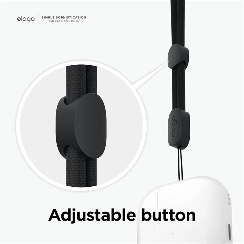 Elago Airpods Pro 2 Silicone Case with Nylon Lanyard - Black