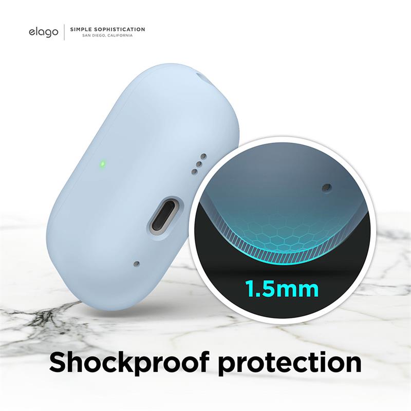 Elago Airpods Pro 2 Liquid Hybrid Case with Nylon Lanyard - Black