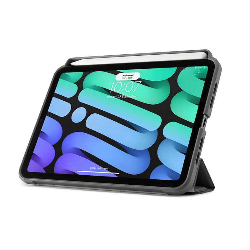 Pipetto pouzdro Origami Pencil Case pro iPad mini 6 2021/A17 Pro 2024 - Dark Grey