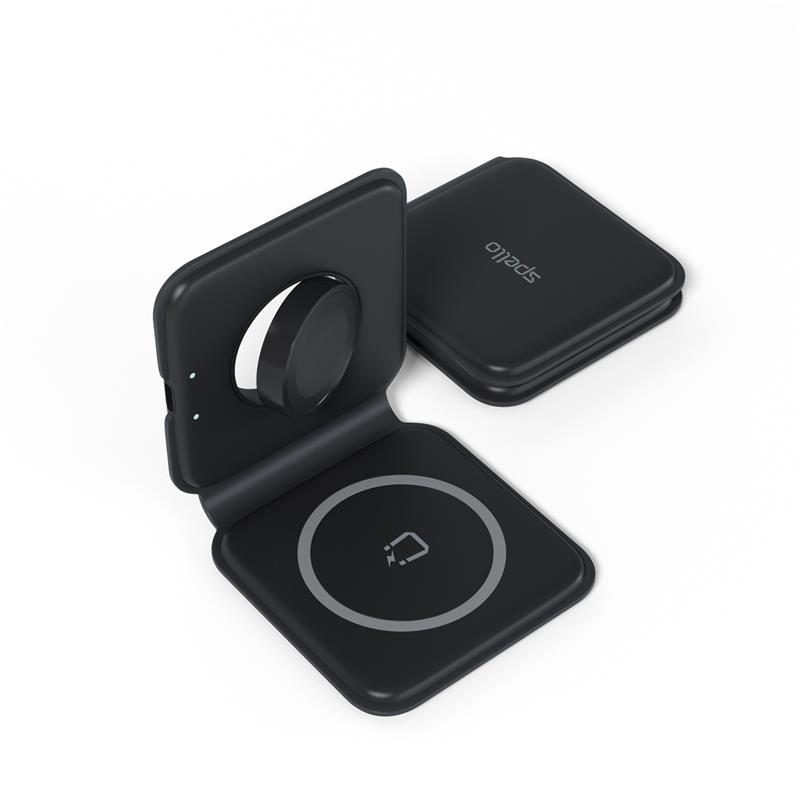 Spello by Epico 2in1 Skladacia Bezdrôtová Nabíjačka - Čierna