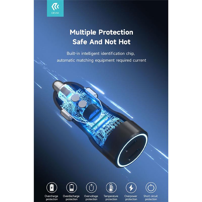 Devia nabíjačka do auta Smart Series PD 40W 2C Fast Car Charger - Black