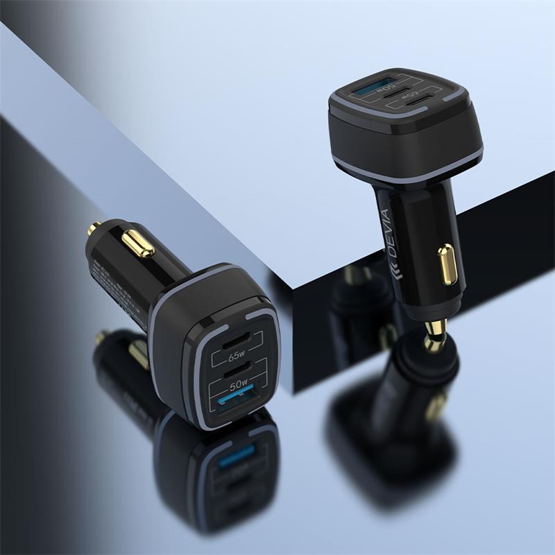 Devia nabíjačka do auta Extreme Speed Series 115W USB+2C Fast Car Charger  - Black