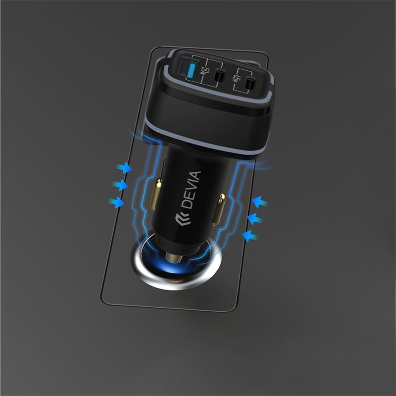 Devia nabíjačka do auta Extreme Speed Series 115W USB+2C Fast Car Charger  - Black