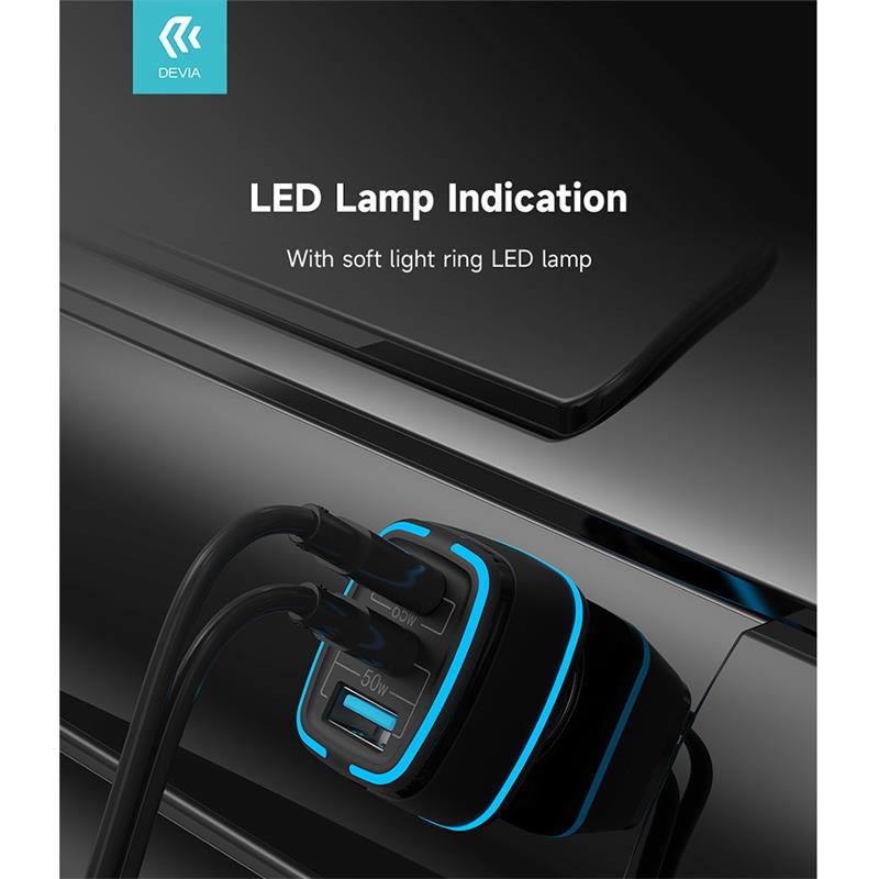 Devia nabíjačka do auta Extreme Speed Series 115W USB+2C Fast Car Charger  - Black