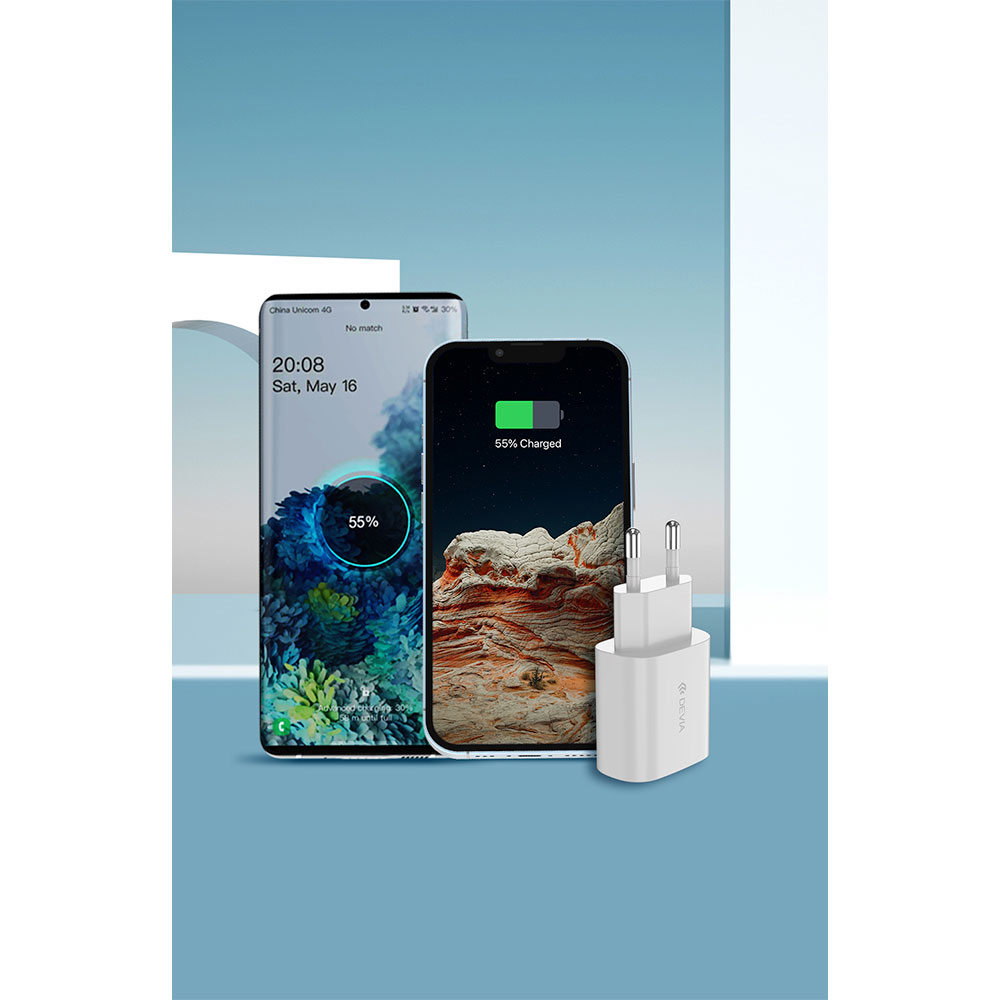 Devia sieťová nabíjačka Smart series PD Quick Charger 25W - White