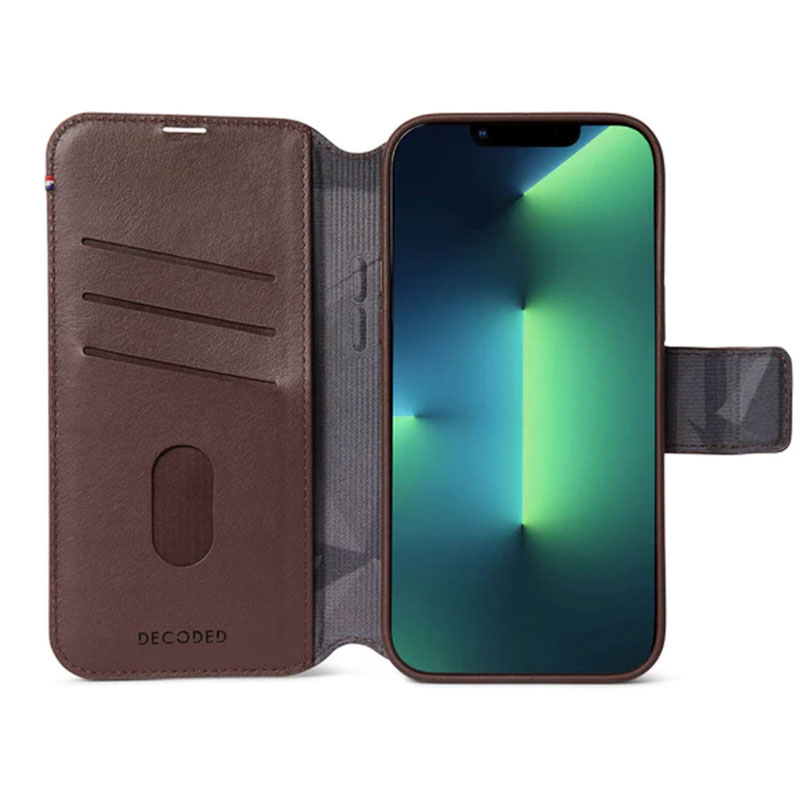 Decoded pouzdro Leather Detachable Wallet MagSafe pro iPhone 14 Pro-Brown