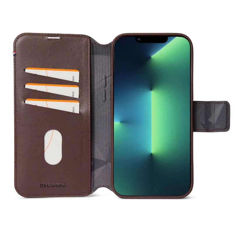 Decoded pouzdro Leather Detachable Wallet MagSafe pro iPhone 14 Pro-Brown