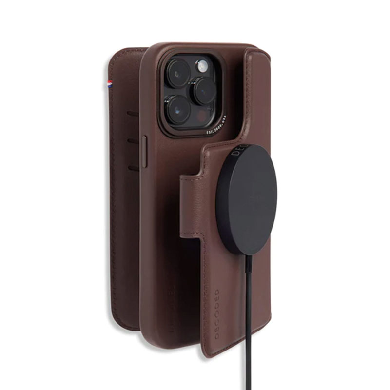 Decoded pouzdro Leather Detachable Wallet MagSafe pro iPhone 14 Pro-Brown