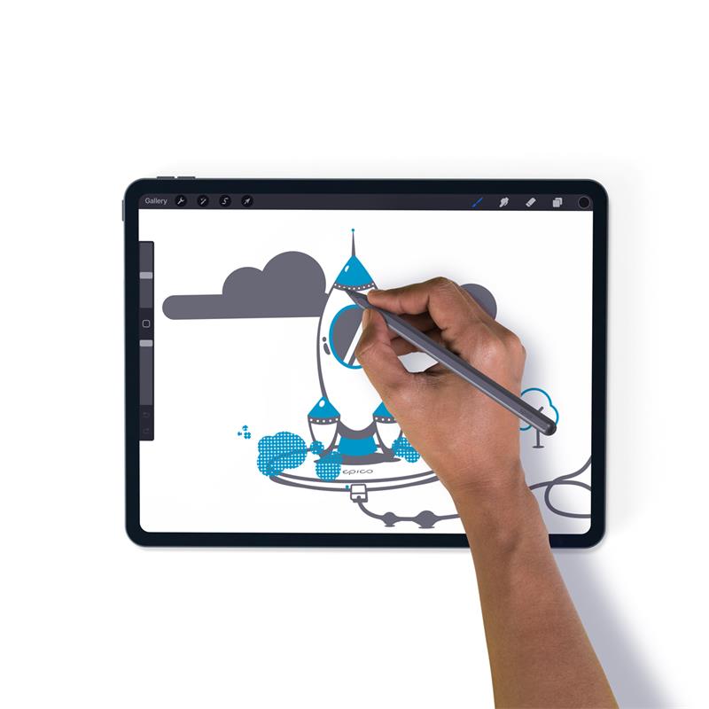 EPICO Stylus Pen s magnetickým bezdrôtovým nabíjaním - Vesmírne šedý