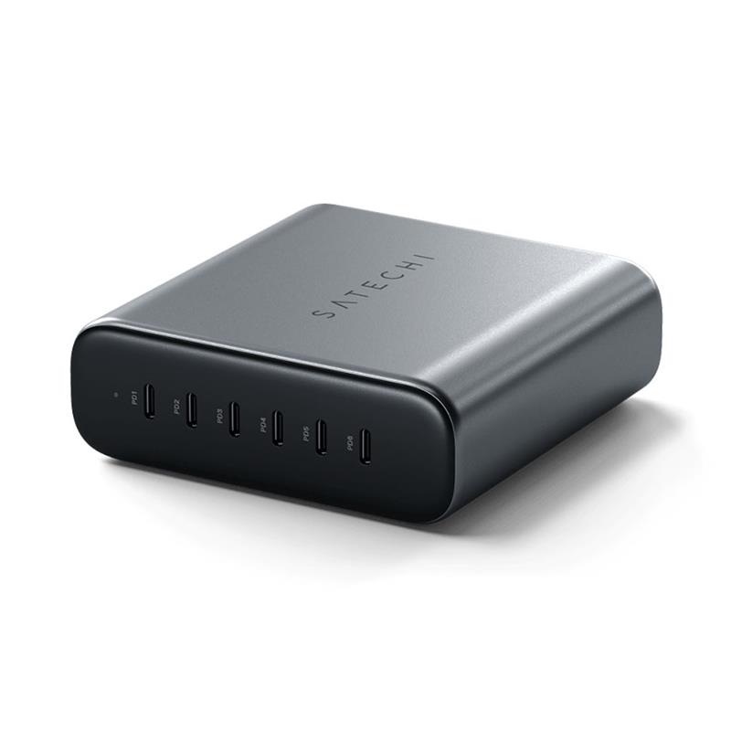 Satechi USB-C 200W 6-Port PD GaN Charger - Space Gray