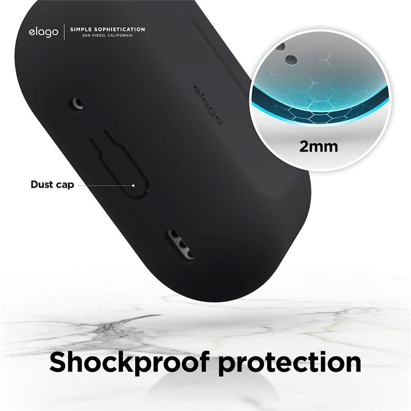 Elago Airpods Pro 2 Silicone Case with Nylon Lanyard - Dark Gray