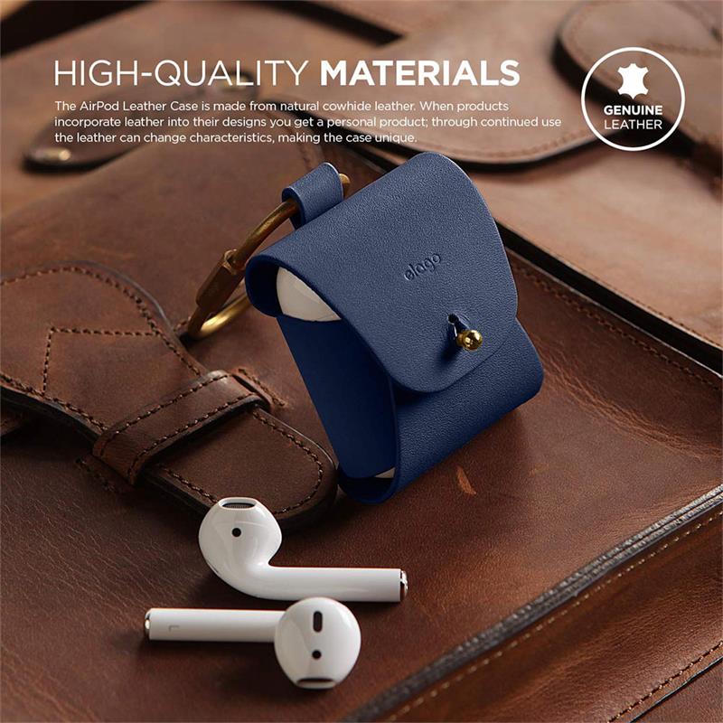Elago Airpods Leather Case - Jean Indigo
