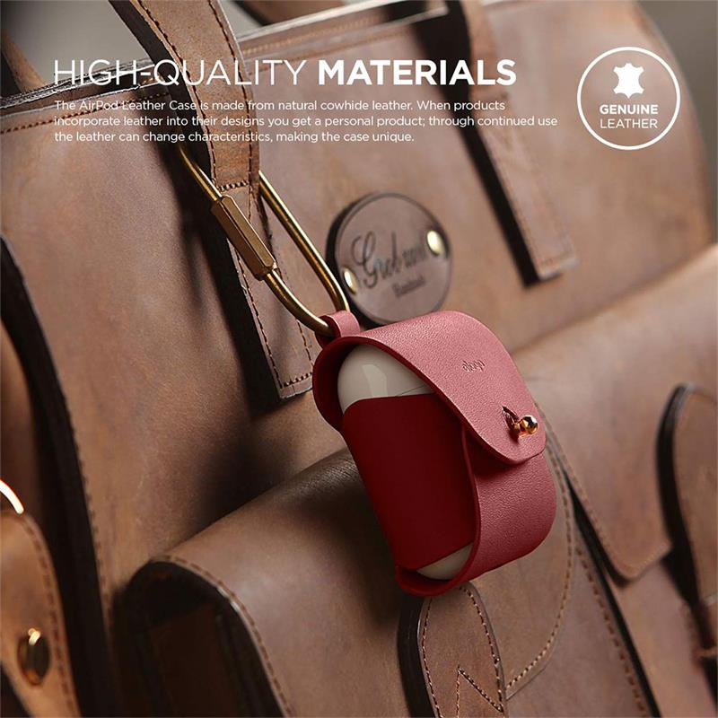Elago Airpods Leather Case - Red