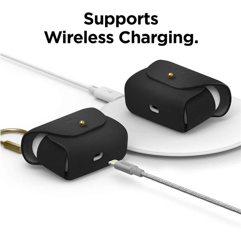 Elago Airpods Pro/Pro 2 Leather Case - Black