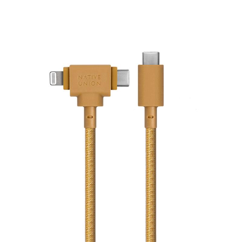 Native Union kábel Belt Cable Duo USB-C to USB-C/Lightning 1.5m - Kraft