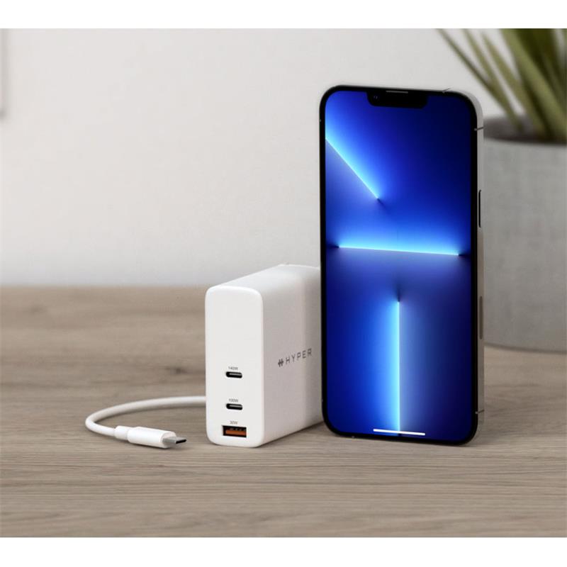 Hyper HyperJuice 140W PD 3.1 USB-C Charger With Adapters - White