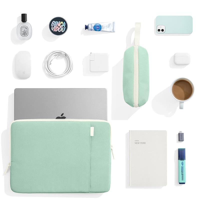 Tomtoc puzdro Lady Sleeve with Pouch pre Macbook Pro/Air 13" - Turquoise