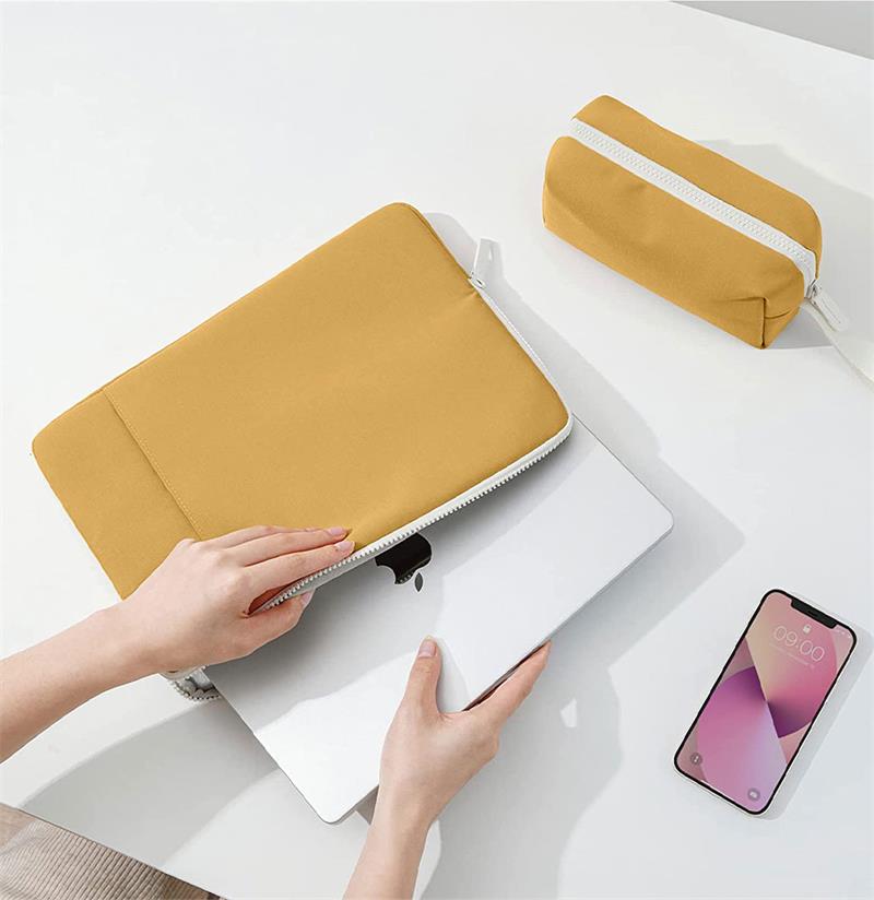 Tomtoc puzdro Lady Sleeve with Pouch pre Macbook Pro 14" M1/M2/M3 - Cheese Yellow