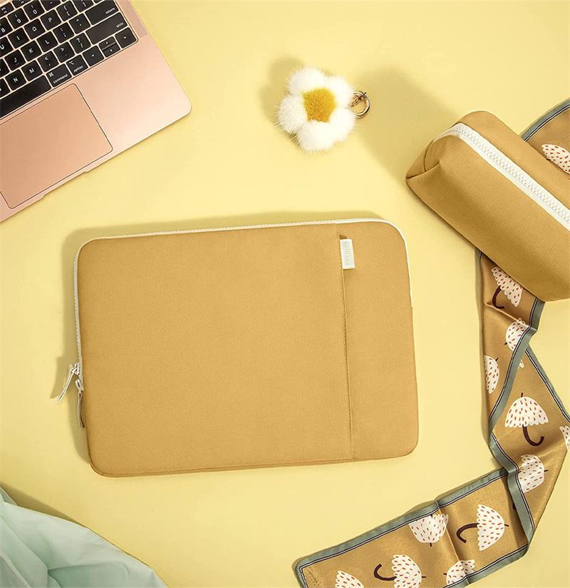 Tomtoc puzdro Lady Sleeve with Pouch pre Macbook Pro 14" M1/M2/M3 - Cheese Yellow