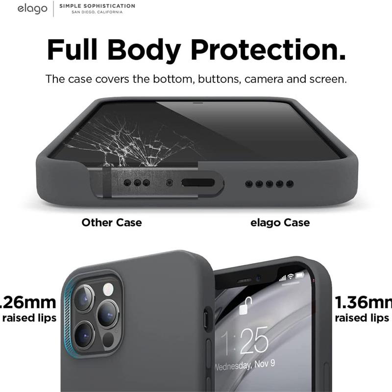 Elago kryt Silicone Case pre iPhone 12/12 Pro - Dark Gray