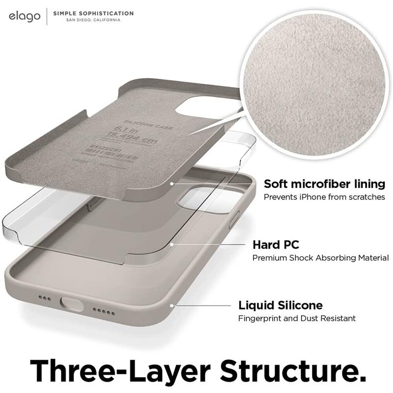 Elago kryt Silicone Case pre iPhone 12/12 Pro - Stone